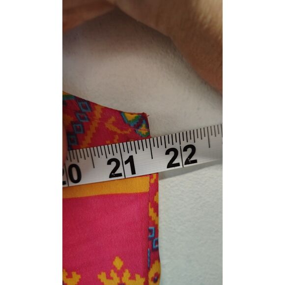 Pink Cattlelac Women's XL Red Aztec Multicolor Patter Sleeveless Dress - Picture 4 of 5